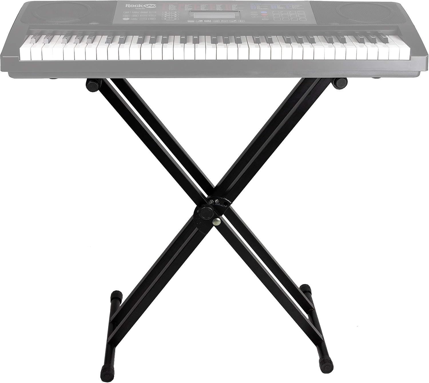 image:imageRockJam RJX29 Adjustable X Frame Keyboard Stand with Locking StrapsDouble Braced Keyboard Stand