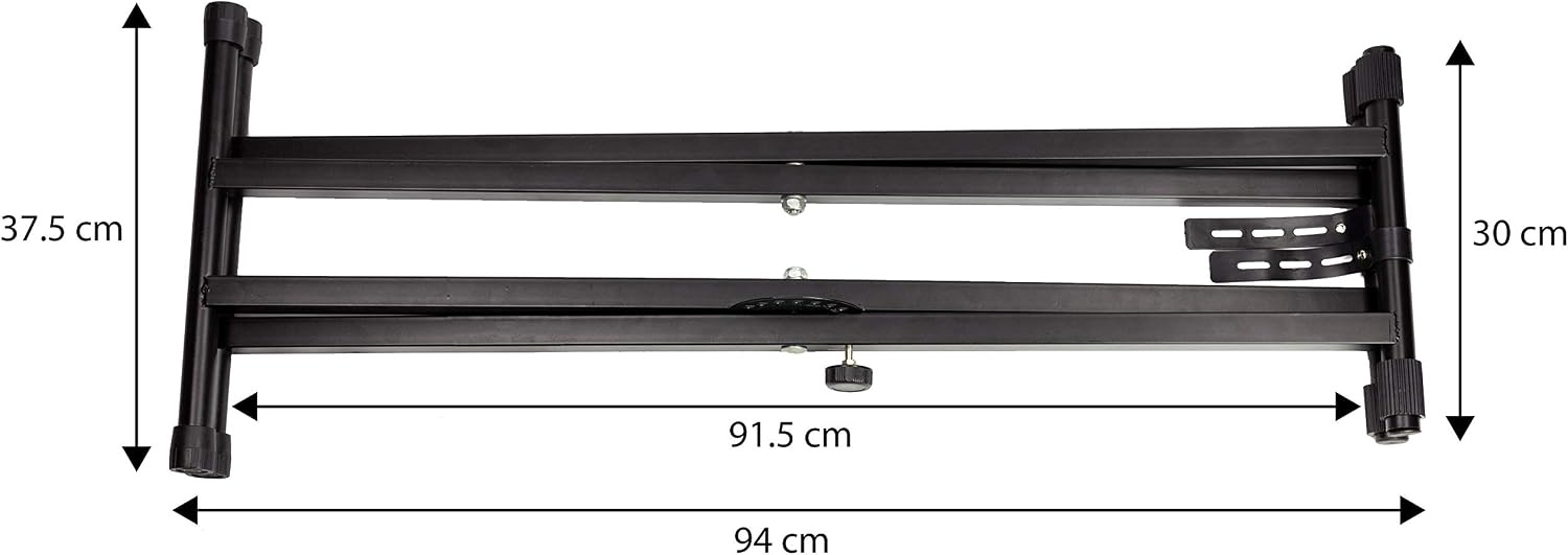 image:imageRockJam RJX29 Adjustable X Frame Keyboard Stand with Locking StrapsDouble Braced Keyboard Stand