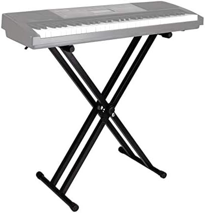 image:imageRockJam RJX29 Adjustable X Frame Keyboard Stand with Locking StrapsDouble Braced Keyboard Stand