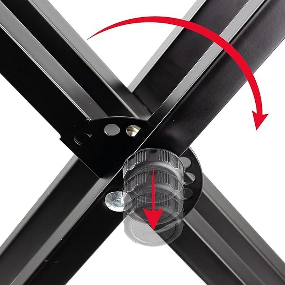 image:imageRockJam RJX29 Adjustable X Frame Keyboard Stand with Locking StrapsDouble Braced Keyboard Stand