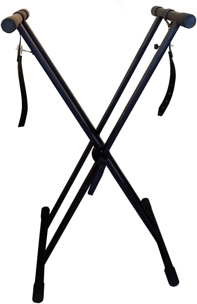 image:imageRockJam RJX29 Adjustable X Frame Keyboard Stand with Locking StrapsPreAssembled Double Braced Keyboard Stand