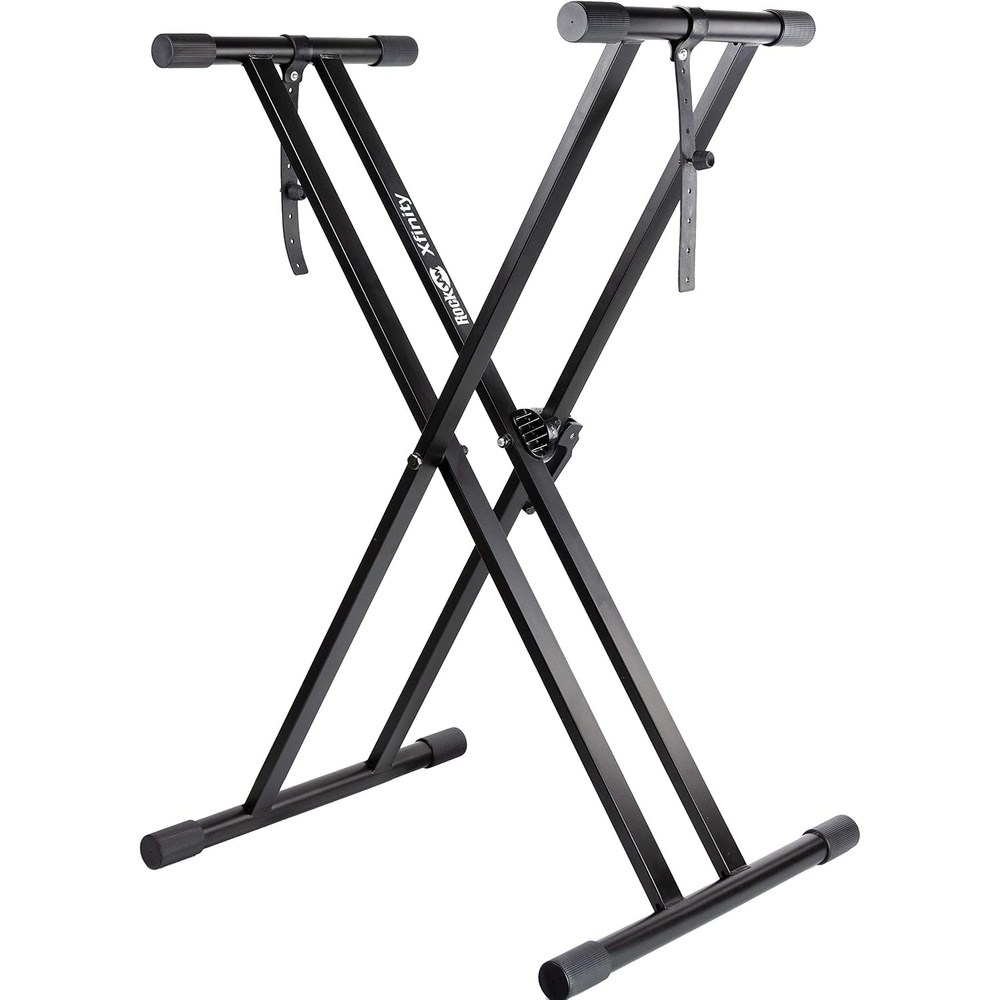 image:imageRockJam RJX29 Adjustable X Frame Keyboard Stand with Locking StrapsPreAssembled Double Braced Keyboard Stand