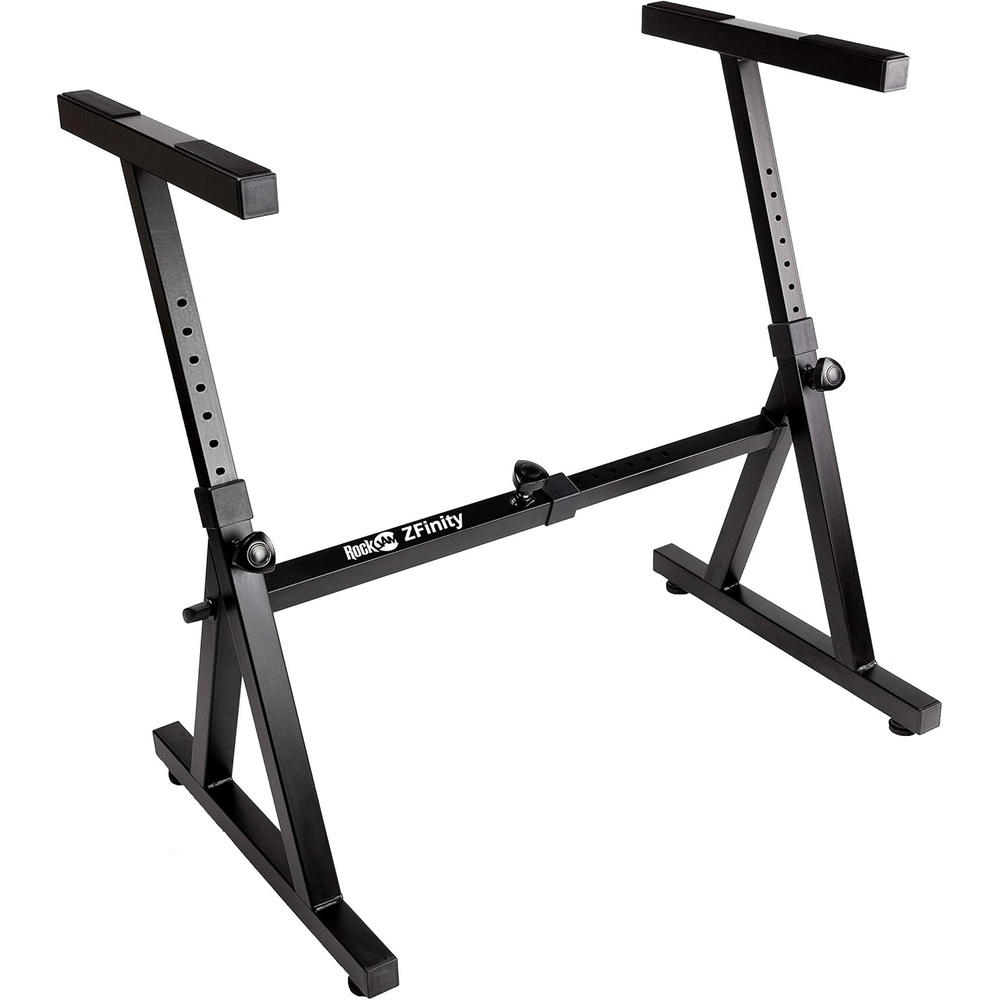 image:imageRockJam RJX29 Adjustable X Frame Keyboard Stand with Locking StrapsZShaped Heavy Duty Keyboard Stand