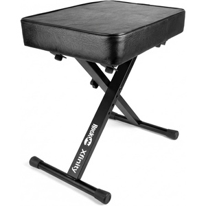RockJam RJKBB100 Adjustable Padded Piano Bench, Keyboard Stool | Padded piano bench with 4 height settings and folding steel X frame for keyboard players, kids and adults(Padded Keyboard Bench)