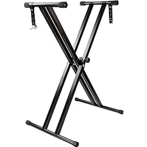 RockJam RJX29 Adjustable X Frame Keyboard Stand with Locking Straps(Double Braced Keyboard Stand)