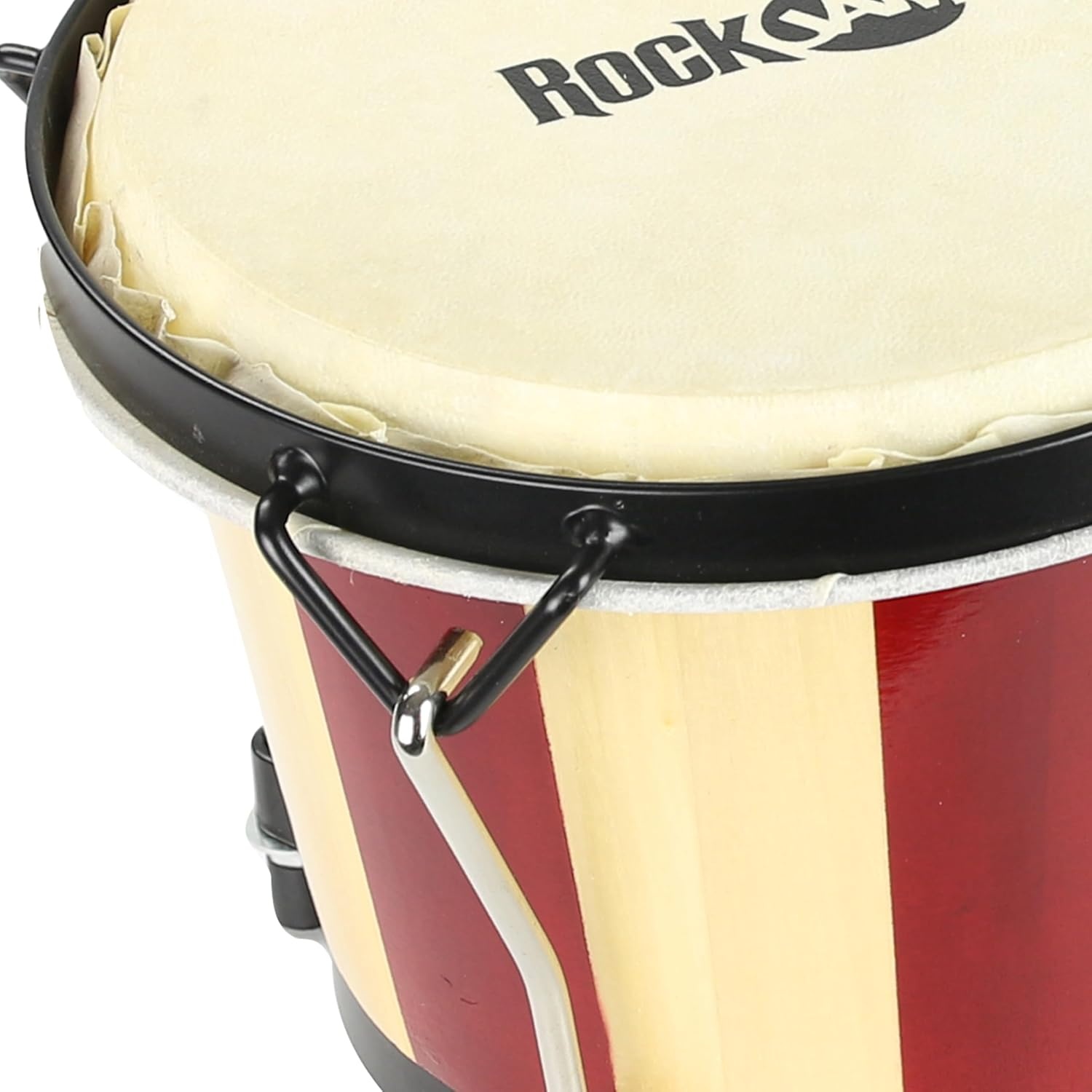 image:imageRockJam 7 amp 8 Inch Wood Bongo Drums with Bag amp Tuning Key RedNaturalRed Natural