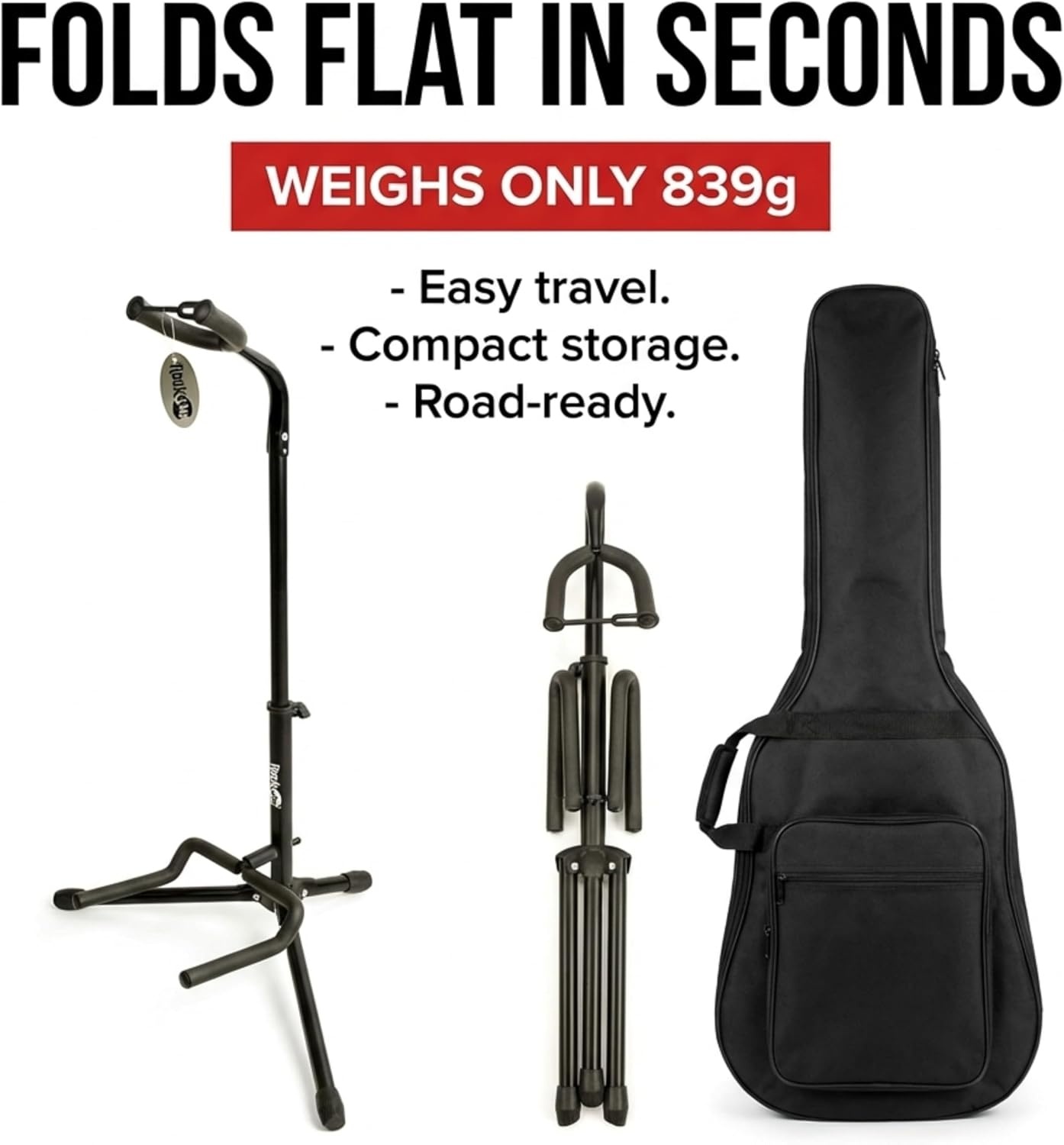 image:imageRockJam Vertical Guitar Stand with Cushioned Arms amp Neck Lock1 Pack