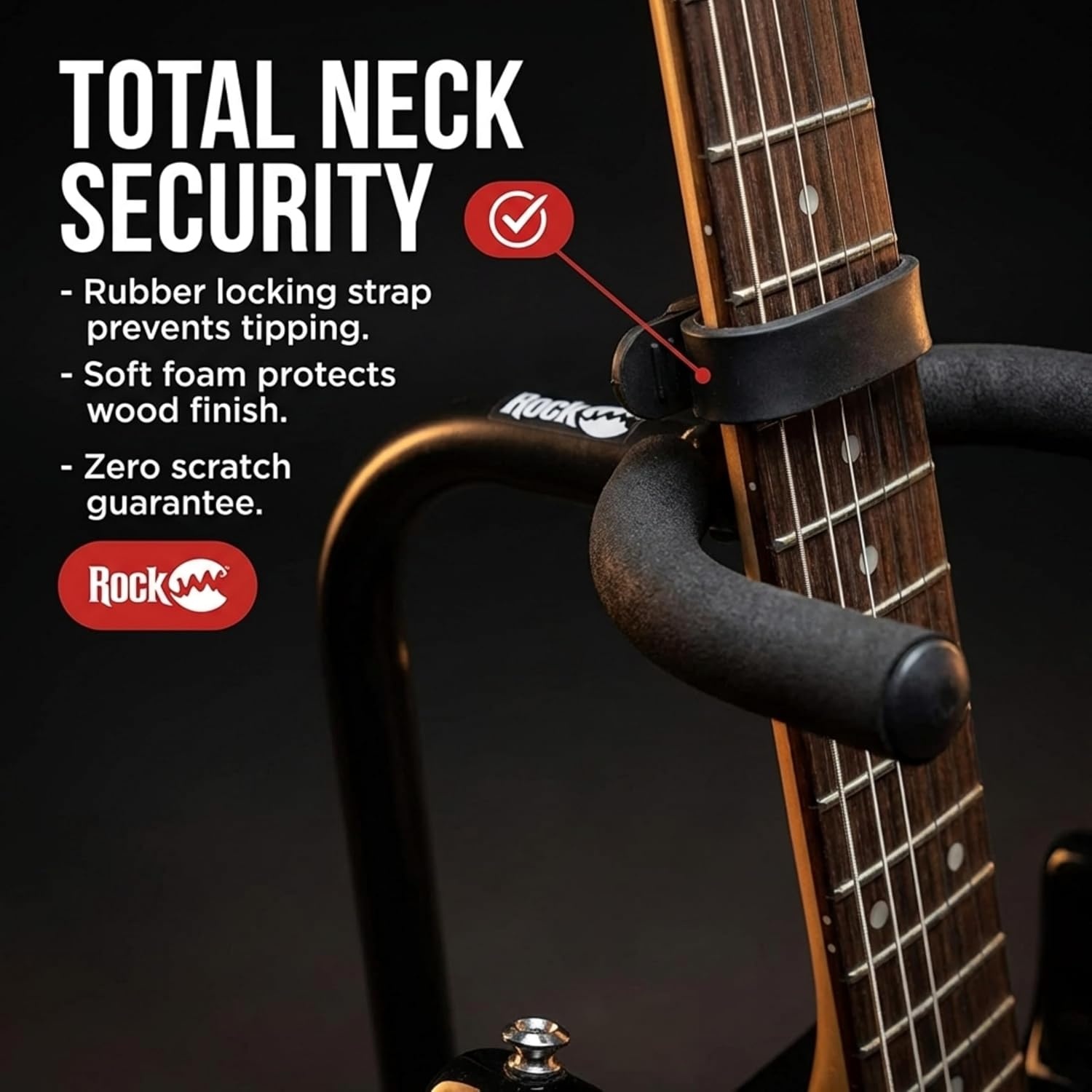 image:imageRockJam Vertical Guitar Stand with Cushioned Arms amp Neck Lock1 Pack