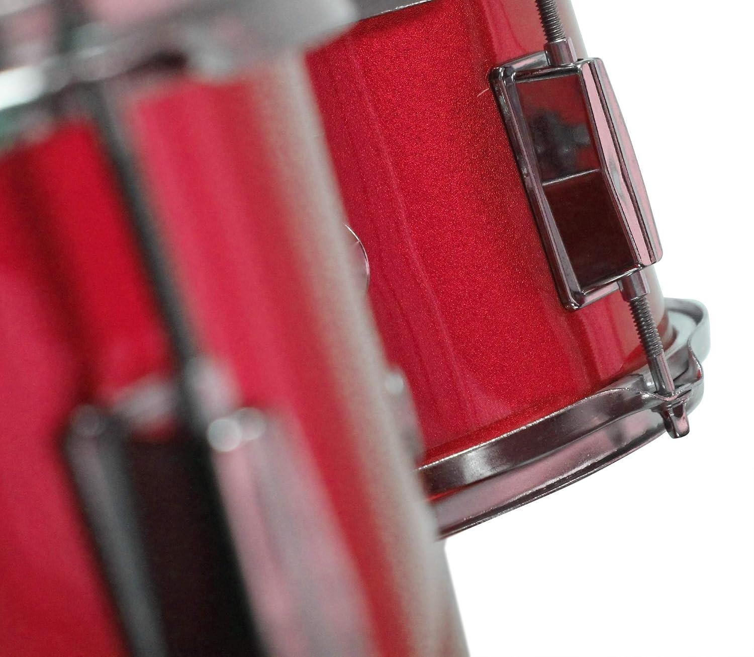 image:imageMusic Alley 3 Piece Kids Drum Set with Throne Cymbal amp Sticks BlueMetallic Red